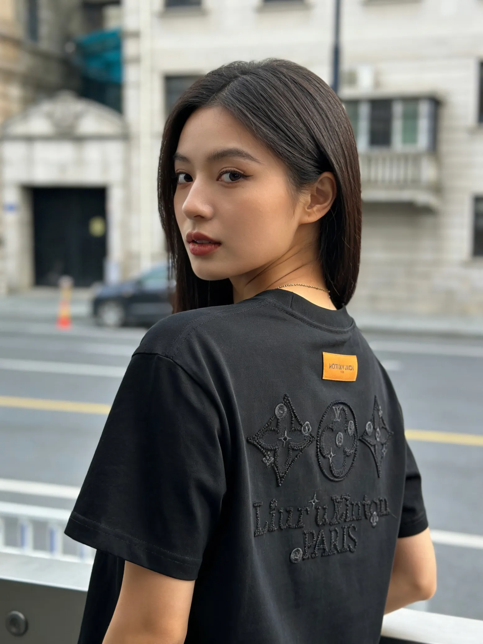 Louis Vuitton/Louis Vuitton three-flower embroidered short sleeves